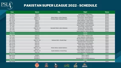 PSL 2022 Schedule