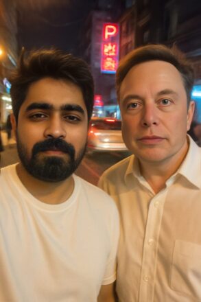 Selfie with Elon Musk, Out of Nowhere
