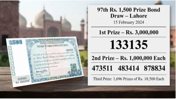Draw# 97th Rs. 1,500 Prize Bond Draw Result – Lahore, February 15, 2024