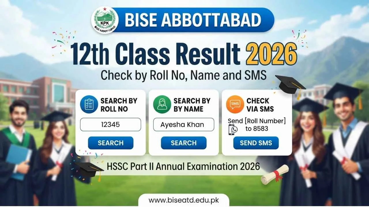 BISE Abbottabad 12th Class Result 2026 expected on 19 September – Check by Roll No, Name and SMS