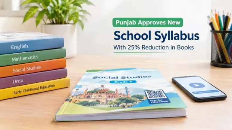 Punjab new school syllabus 2027 with 25% reduction in books and QR code video lessons