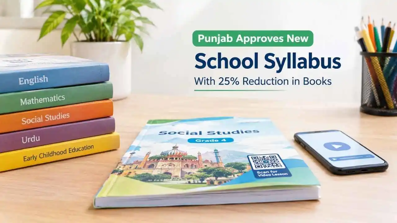 Punjab new school syllabus 2027 with 25% reduction in books and QR code video lessons