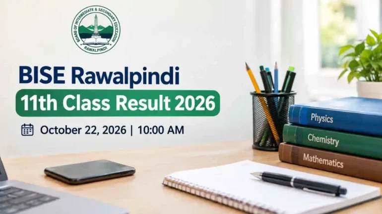 BISE Rawalpindi 11th Class Result 2026 announcement on October 22 at 10:00 AM