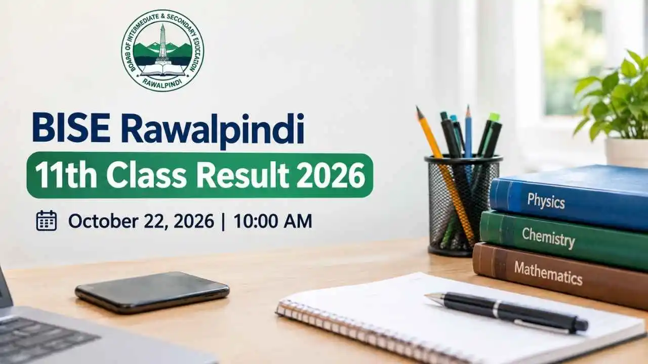 BISE Rawalpindi 11th Class Result 2026 announcement on October 22 at 10:00 AM